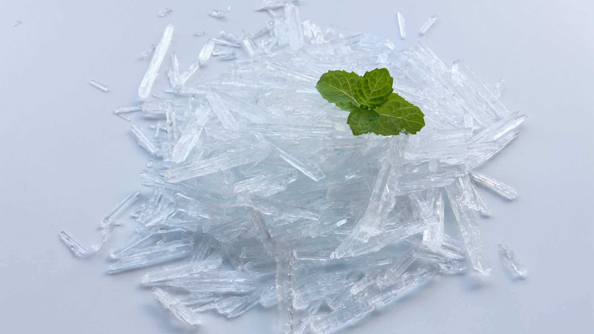 Menthol crystals close-up